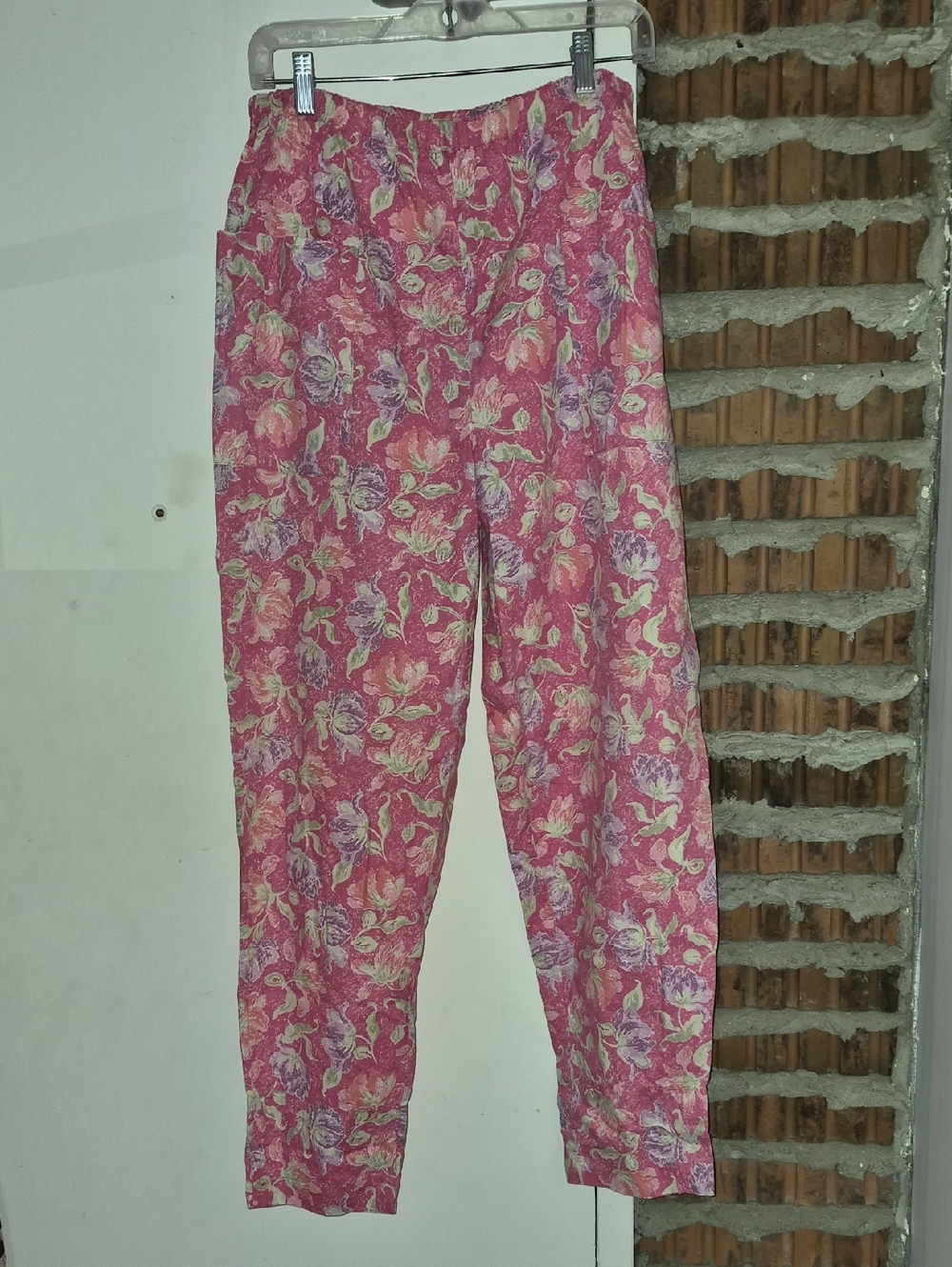 Laura Ashley Vintage Floral Cotton Pants Size M Medium